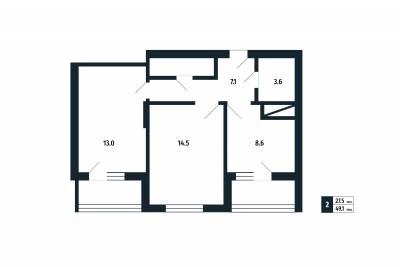 2-комнатная квартира в Щелково, мкр. Богородский 2 - фото 2
